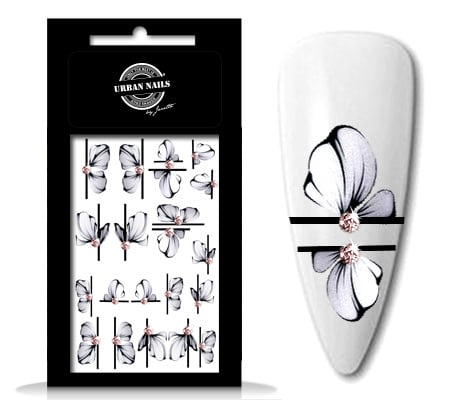 Waterdecals Flower Garden 09 met een glittertje