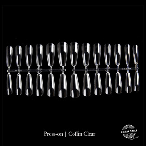 Press- On / Show tips Coffin Clear tips 72 stuks