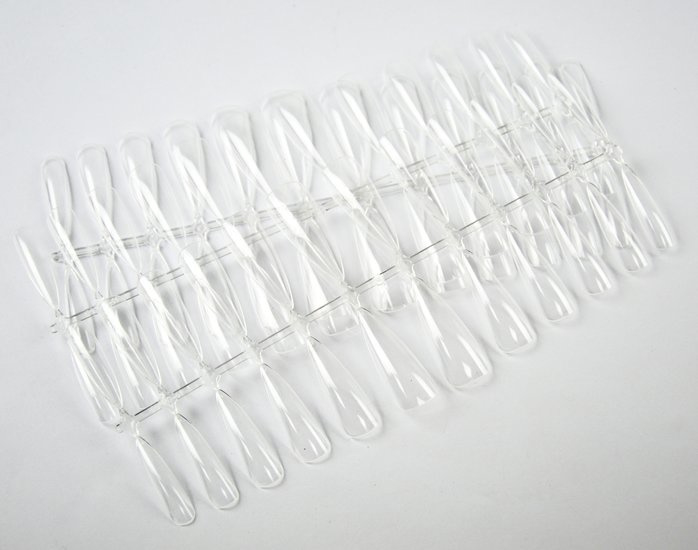 Press- on/ Show tips Baby Stiletto Clear tips 72 stuks
