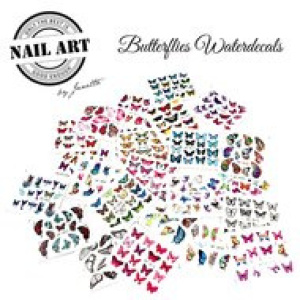 Butterfly Waterdecals zakje met 24 velletjes