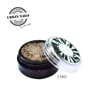 Urban Nails Chrome Pigment 02 White/gold