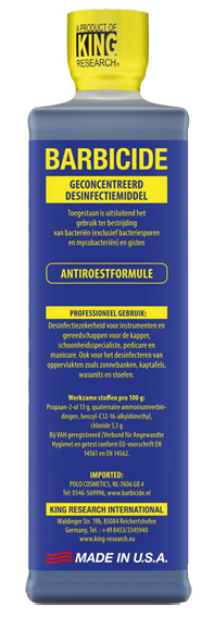 Barbicide desinfectie concentraat, 473 ml . In 5 minuten gedesinfecteerd!