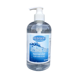 Medisept Alcohol Gel 500 ml met handige doseer pomp.
