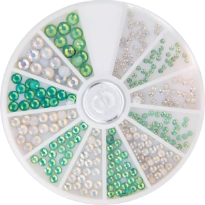 Magnetic Frosted rhinestones Carousel White & Green 270 st 118320